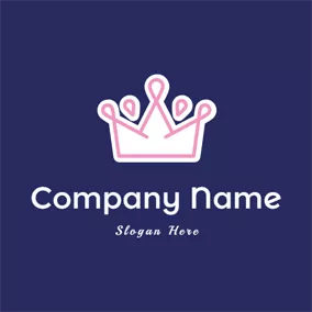 Crow Logo Pink and White Girly Crown logo design