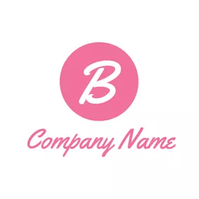 Logótipo Circular Pink and White Letter B logo design