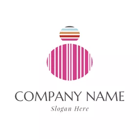 香水Logo Pink and White Perfume Bottle logo design