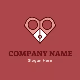 美しいロゴ Pink and White Scissor logo design
