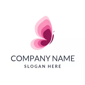 Fashion Brand Logo Pink Butterfly and Fashion Brand logo design