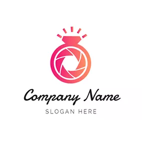 Concept Logo Pink Camera Lens logo design