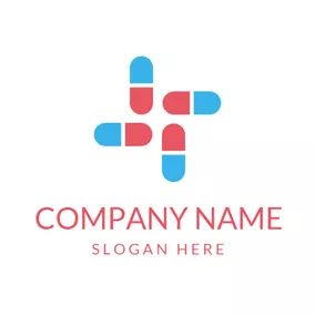 Combination Logo Pink Capsule and Medicine logo design