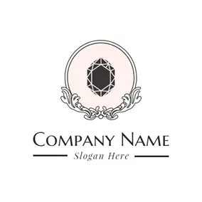 Logotipo De Regalo Pink Circle and Black Diamond logo design