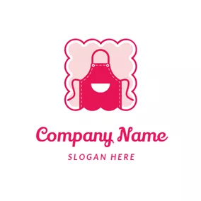Apron Logo Pink Decoration and Apron logo design