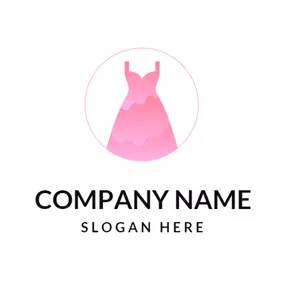 连衣裙logo Pink Dress and Clothing Brand logo design