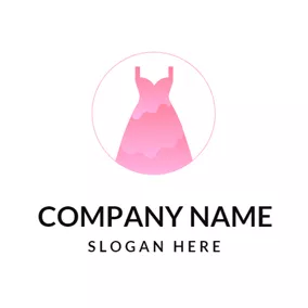 Circular Logo Pink Dress and Clothing Brand logo design