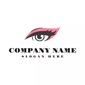 メイクのロゴ Pink Eye Shadow and Beautiful Eye logo design