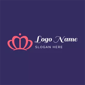 カラスロゴ Pink Girly Crown logo design