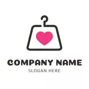 Buy Logo Pink Heart and Pothook logo design