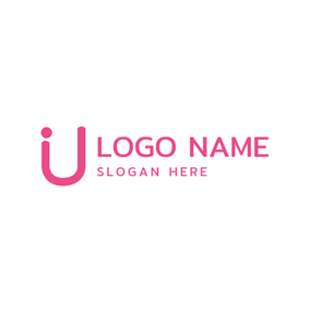 Pink Letter U Monogram logo design