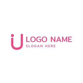 Logótipo U Pink Letter U Monogram logo design