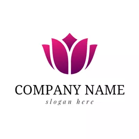 Blooming Logo Pink Lotus Flower logo design