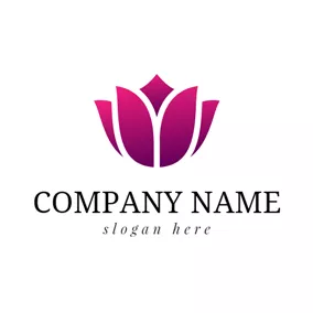 Spa Logo Pink Lotus Flower logo design