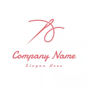 Embroider Logo Pink Needle and Thread logo design