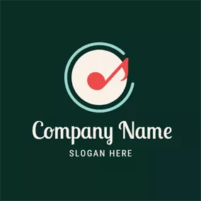Compact Logo Pink Note and White CD logo design
