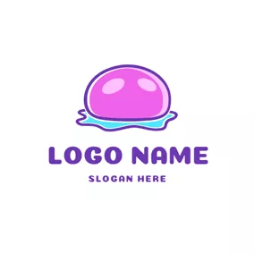 Ooze Logo Pink Slime Spot logo design