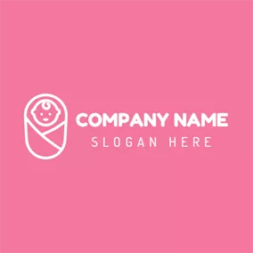 Casual Logo Pink Wrapped Baby logo design