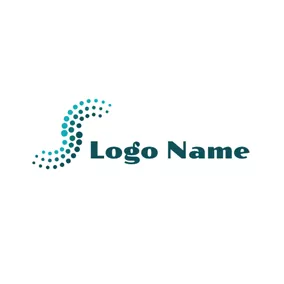 Dotted Logo Pixel and Letter S logo design