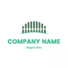 栅栏logo Plank Circle Fence Backyard logo design