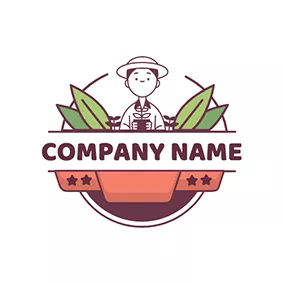 Farmer Logo Plant Banner Farmer logo design