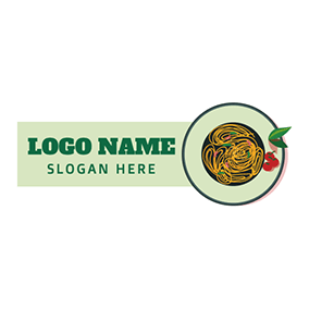 Geschirr Logo Plate Delicious Pasta logo design