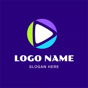 纽扣 Logo Play Button and Vlog logo design