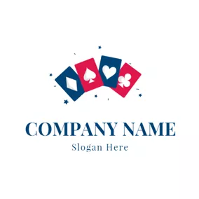 賭場 Logo Playing Card and Poker logo design