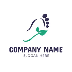 STEM Logo Podiatry Foot and Green Leaf logo design