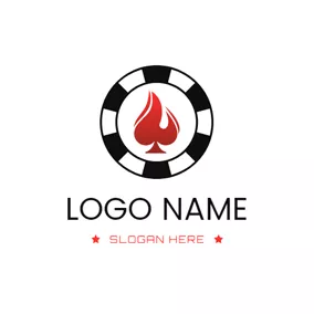 賭場 Logo Poker and Casino Jeton logo design