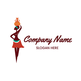 Creative Logo Pot Person Dance African logo design