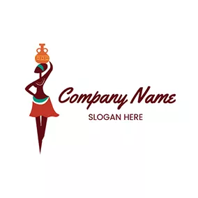 Design Logo Pot Person Dance African logo design