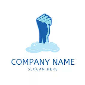 Cleaning Logo Powerful Hand and Foam logo design