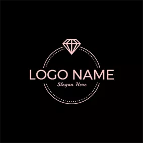 Pink Logo Pretty and Simple Diamond Ring logo design