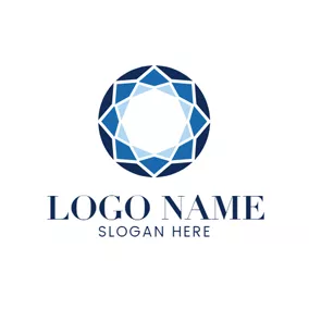 Logótipo O Pretty Diamond and Circle logo design
