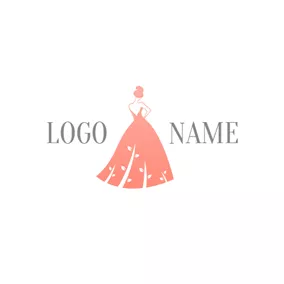 Ribbon Logo Pretty Girl and Clothing logo design