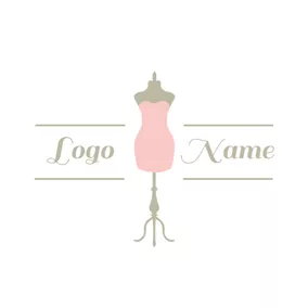 Model Logo Pretty Pink Formal Dress logo design