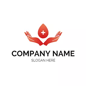 Help Logo Protection Hands Cross Blood logo design