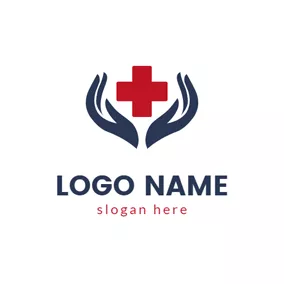 醫療保健 Logo Protective Hands and Cross logo design