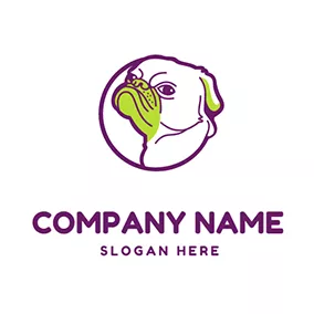 動物のロゴ Pug Dog Portrait logo design