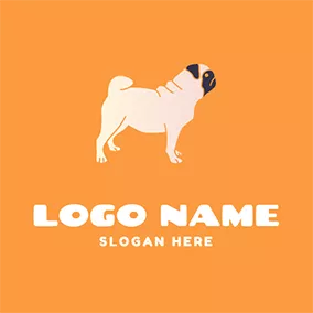 犬のロゴ Pug Dog logo design