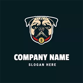 鬥牛犬Logo Pug Head logo design