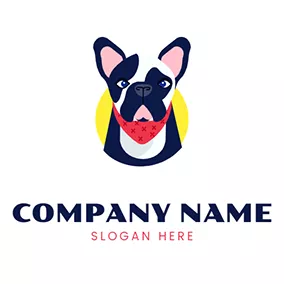 Fidelityのロゴ Pug Portrait logo design