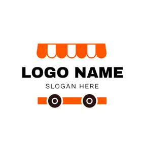 Food Delivery Logo Purdah Wheel and Abstract Food Truck logo design