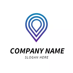 Adresse Logo Purple and Blue Map Icon logo design
