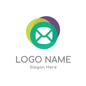 Logotipo De Correo Purple and Green Icon logo design