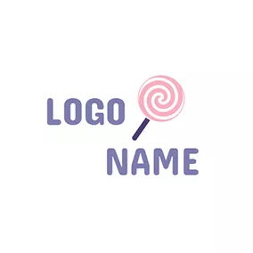 棒棒糖 Logo Purple and Pink Lollipop logo design