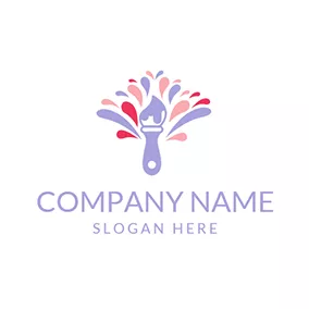 Colorful Logo Purple and Pink Paint Brush logo design