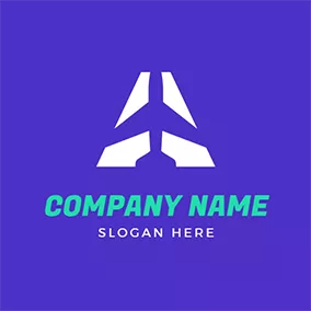飛機 Logo Purple and White Airplane logo design