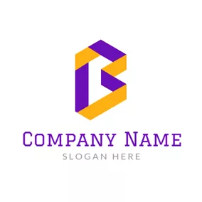 Big Logo Purple and Yellow Letter B logo design
